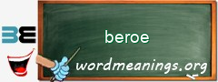 WordMeaning blackboard for beroe